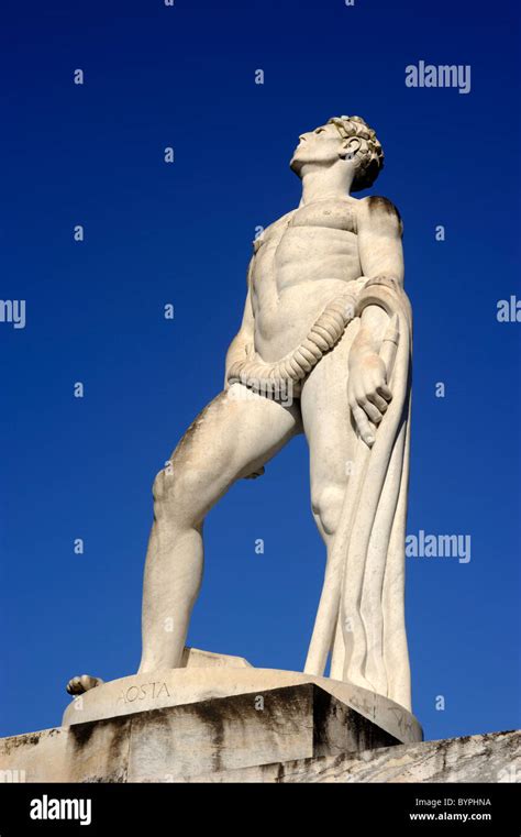 Italien Rom Foro Italico Stadio Dei Marmi Marmorstadion Statue Des