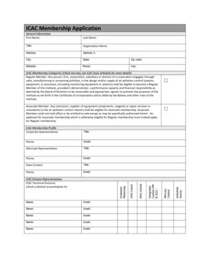 Fillable Online Icac Membership Application Fax Email Print Pdffiller