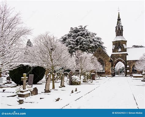 Peaceful Cemetery In Winter Snow Stock Image Image Of Snow Cold