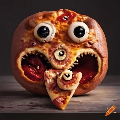 Pizza Shaped Like A Scary Monster