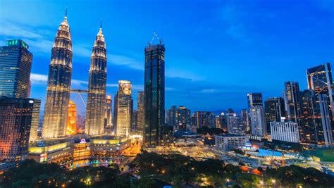 Kuala Lumpur Cityscape Landmark Travel Place Of Malaysia 2017 4K Day To Night Time Lapse (tilt ...