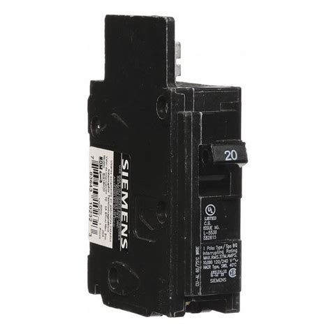 SIEMENS 20A 1 Pole Miniature Circuit Breaker BQ 120V AC BQ1B020