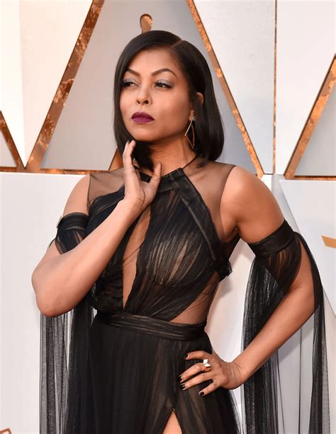 Taraji P. Henson Sexy Black Tulle Slit Gown 2018 Oscars - Xdressy