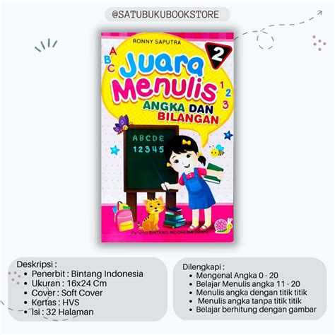 Jual Buku Belajar TK PAUD Juara Menulis Angka Dan Bilangan Jilid 2