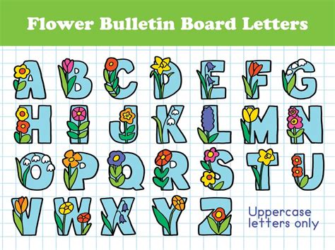 Spring Flowers Bulletin Board Letters Classroom Decor Etsy