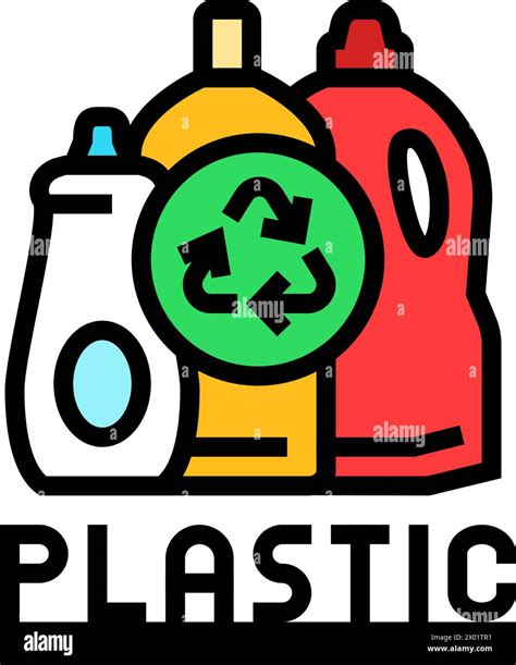 Plastics Recycling Color Icon Vector Illustration Stock Vector Image