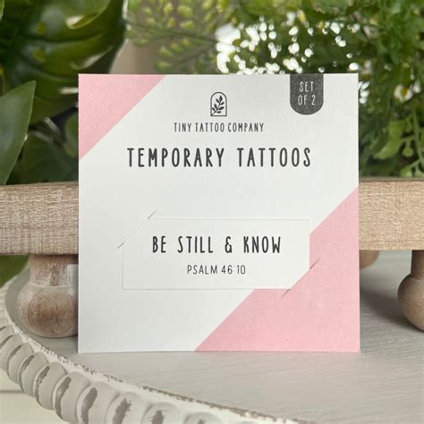 Be Still and Know Temporary Tattoo Set of 2 Psalm 46:10 Christian Gift ...