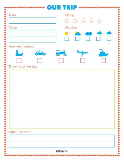 Printable Trip Journal Page | Scholastic | Parents