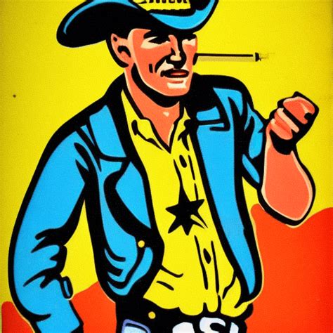 Pop Art Cowboy Art Vintage Art Old Antique Illustration · Creative Fabrica