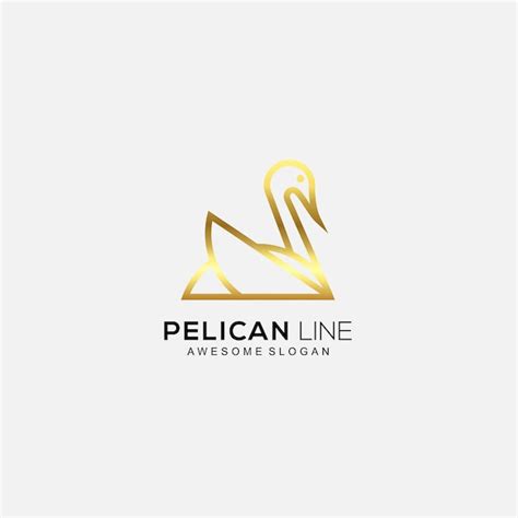 Premium Vector Pelican Line Art Logo Design Luxury Color