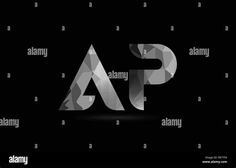 black and white alphabet letter ap a p logo combination design suitable ...