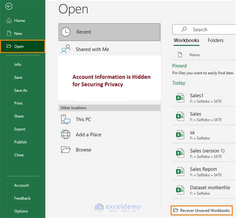 how to open a unsaved excel file
