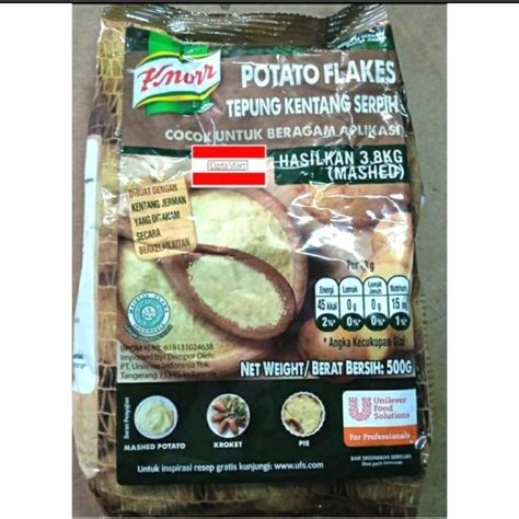 Jual Knorr Potato Flakes Tepung Kentang 500gr Shopee Indonesia