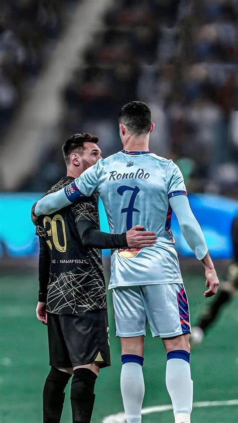 Wallpaper cristiano ronaldo, lionel messi, footballers, hugs, football ...