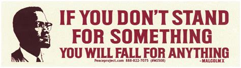 If You Dont Stand For Something You Will Fall For Anything ~ Malcolm X Small Bumper Sticker