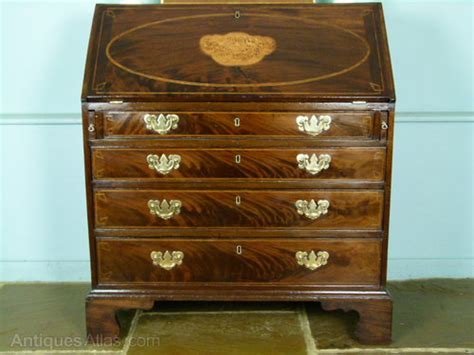 Regency Flame Mahogany Inlaid Bureau Antiques Atlas