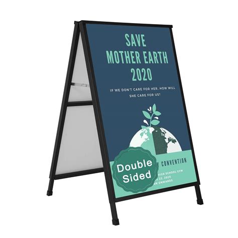 Vaiigo Heavy Duty A Frame Sidewalk Sign 24 X 36 Inch Portable Double