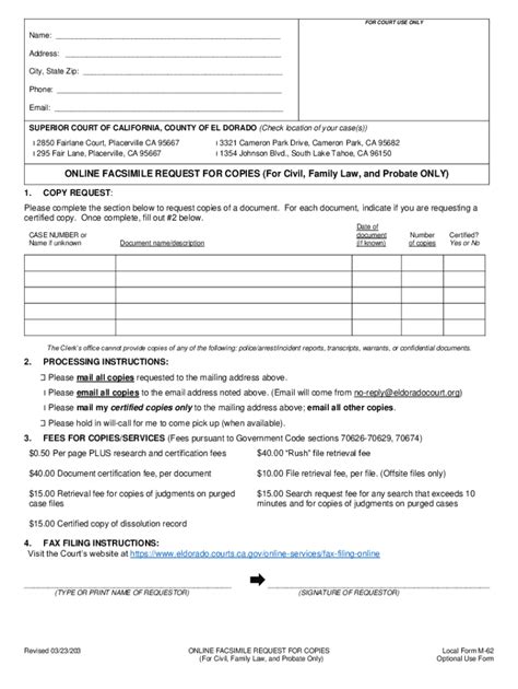 Fillable Online Online Facsimile Request For Copies For Civil Fax