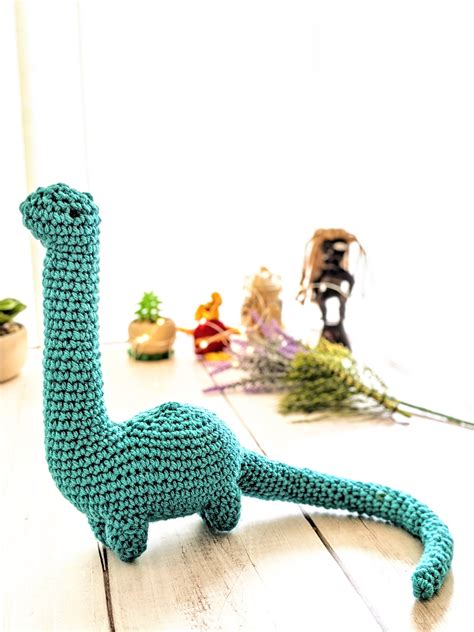 No Sewing Amigurumi Brontosaurus Dinosaur Easy Crochet Pdf Etsy