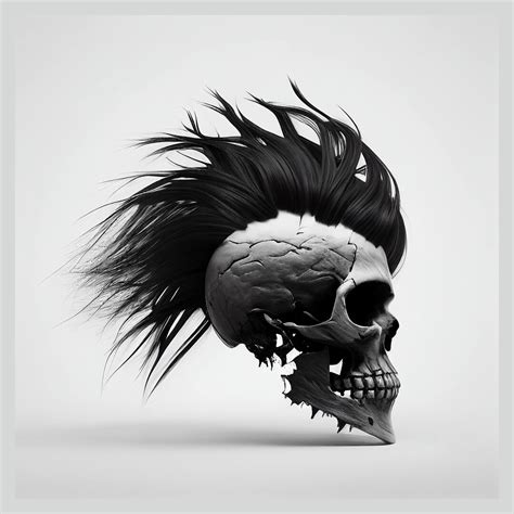 Skulls & Hair Art Print 5 Gothic Art Instant Digital Download Skull Art ...