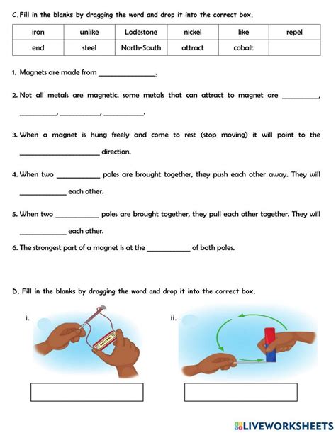 Magnetism Worksheets