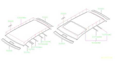 53601FA000 Roof Panel Genuine Subaru Part