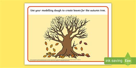 Autumn Tree Modelling Dough Mat Teacher Made Twinkl