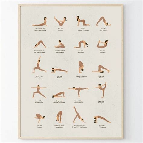 Ashtanga Yoga Poses Printable Poster Instant Download Yoga Etsy