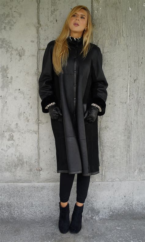 Long Black Shearling Coat Toshiki And Maryszka