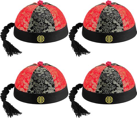 Amazon Liitrsh 4 Pcs Halloween Chinese Emperor Hat With Braid