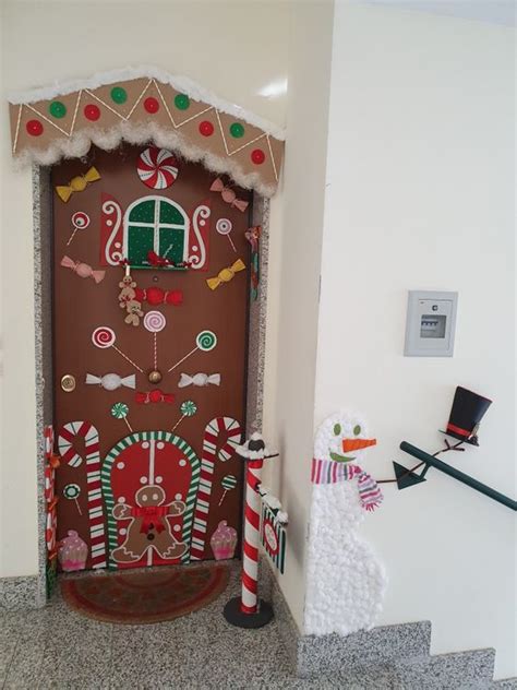 Decoracion Puerta Navidad Regalos Casa De Jengibre Handfie Diy