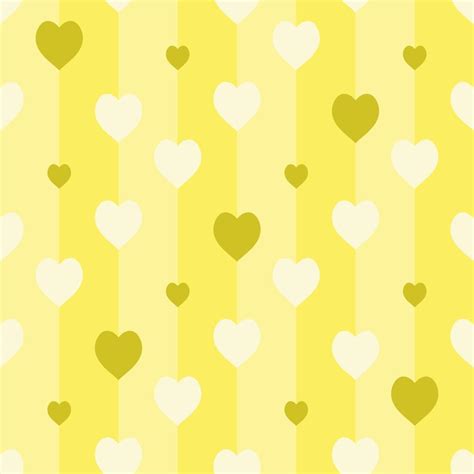 Seamless Pattern With Yellow Hearts On Striped Yellow Background