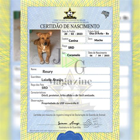 Certid O De Nascimento Pet Jefferson Sousa De Carvalho Hotmart