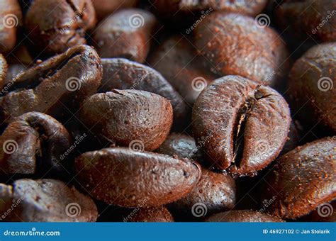 Detail Of Coffee Beans Stock Photo Image Of Coffea Wooden 46927102