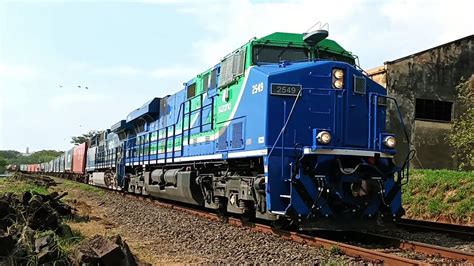 TREM Cargueiro Liderado Pela Locomotiva ES44ACi Da Suzano 2549 YouTube