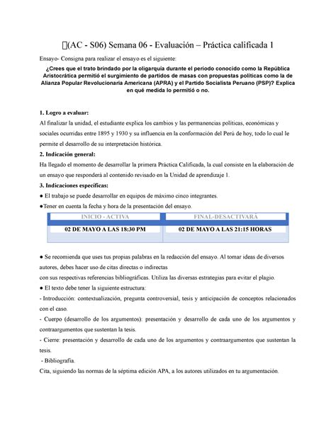 Consigna PC 1 edf AC S06 Semana 06 Evaluación Práctica