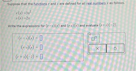 Solved Suppose That The Functions R And S Are Defined For Chegg