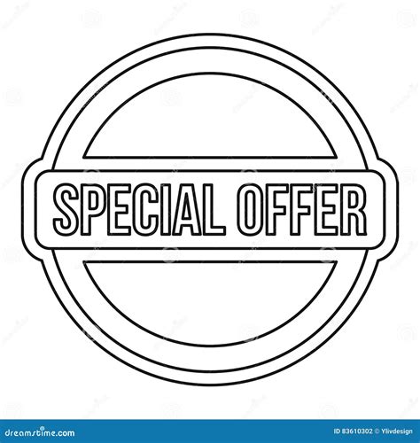 Special Offer Circle Label Icon Outline Style Stock Vector