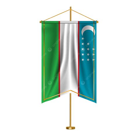 Uzbekistan National Flag With Transparent Vector Uzbekistan