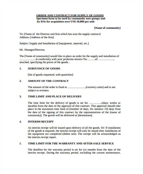 Supply Agreement Templates 13 Free Word Excel And Pdf Formats