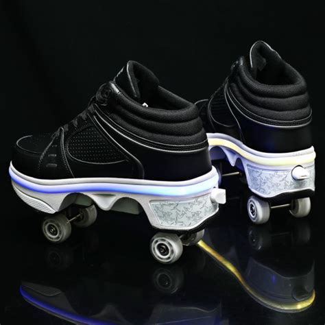 Kick Speed™ Roller Skate Shoes BLACK Edition MID / 7-LED