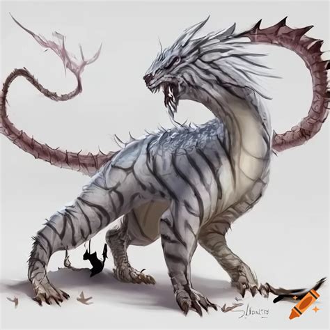 White Tiger Dragon Hybrid In A Dungeons And Dragons Setting On Craiyon