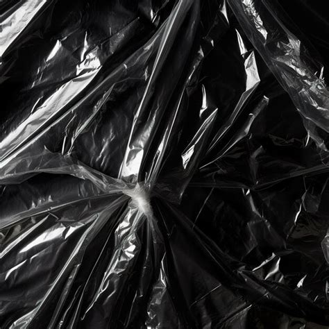 Premium Photo Wrinkled Plastic Wrap Texture On A Black Background