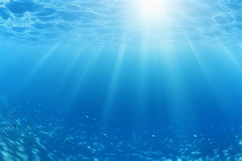 Premium Ai Image Underwater View Of A Blue Ocean With Rays Of