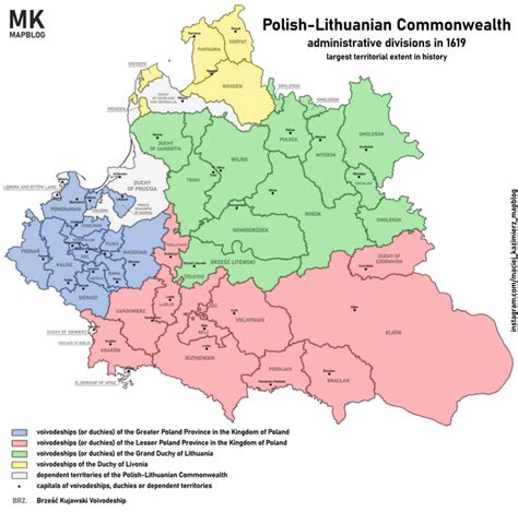 Polish Lithuanian Commonwealth Administrative Divisions In 1619 Reupload Rmapporn