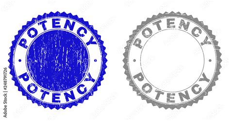 Grunge POTENCY Stamp Seals Isolated On A White Background Rosette