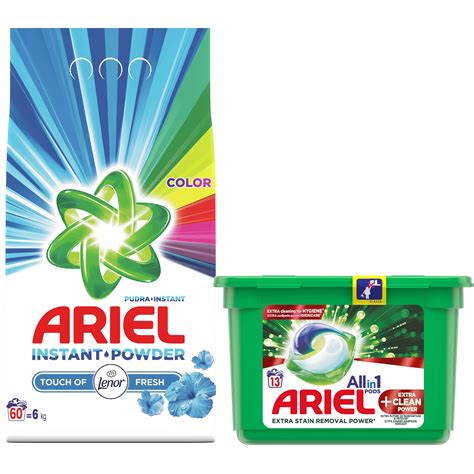 Перилен препарат за автоматично изпиране Ariel Touch of Lenor Color, 6 ...