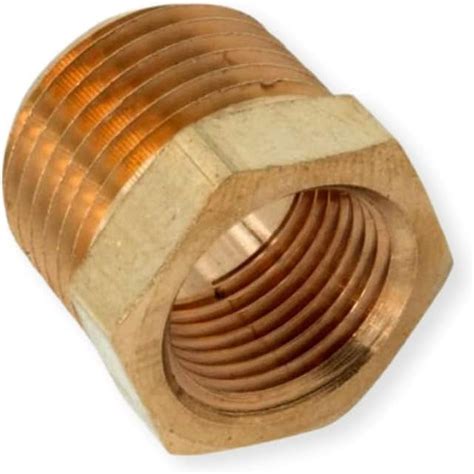 NPTF Male X 1 8 NPTF Female Pipe Thread Hex Reducer Bushing Brass