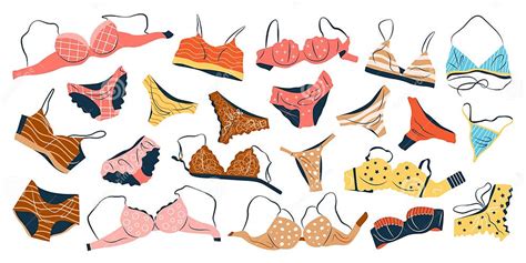 Set Of Isolated Lingerie For Women Bras And Panties Stock Vector