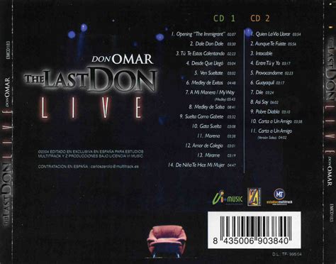 Car Tula Trasera De Don Omar The Last Don Live Portada
